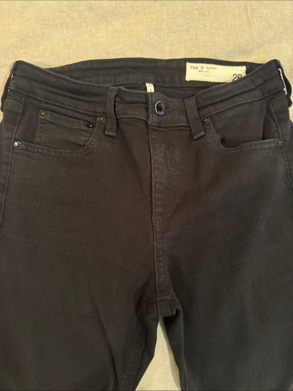 rag & bone Cate Mid Rise Ankle Skinny Black Jeans
